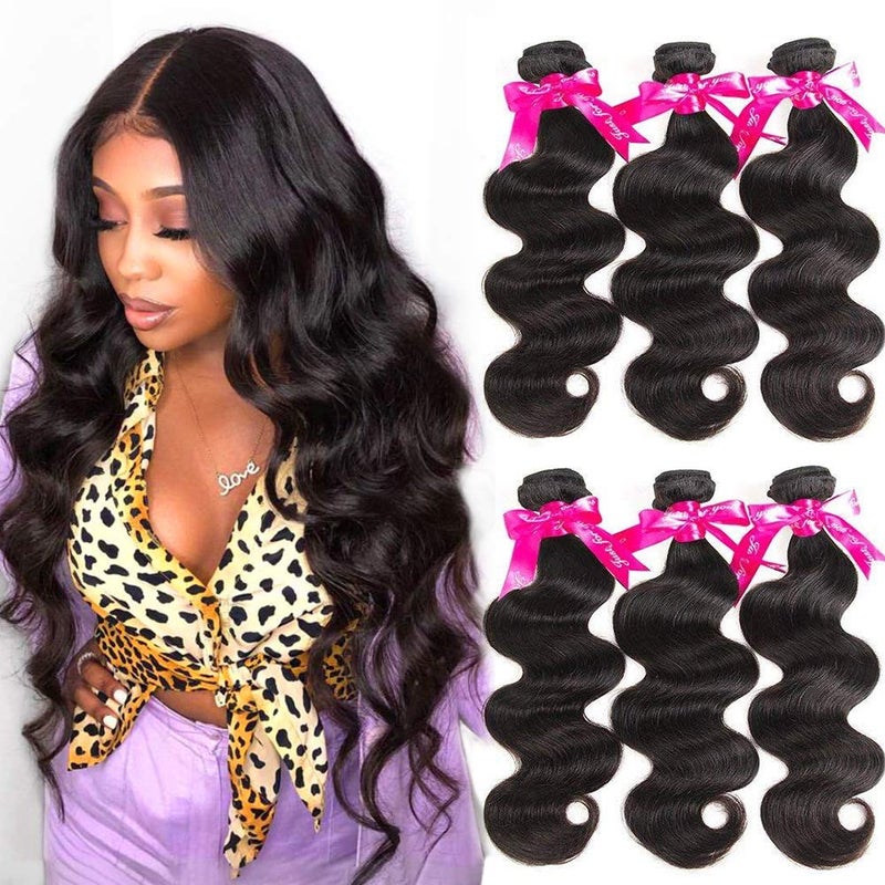 Wingirl Beauty Princess Brazilian Hair Body Wave 3 Bundles 16 18 20inchs 10A Human Hair Weave Bundles Natural color - Image 1